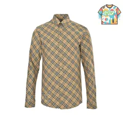 【今日WTO】Burberry 2025ss シールド刺繍チェック柄シャツ-YP38