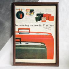 『サムソナイト　スーツケース』ビンテージ 広告　60年代　フレーム 付 ポスター