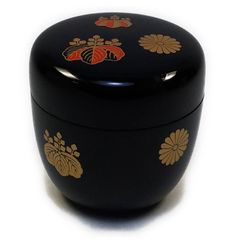 【人気商品】中棗 高台寺蒔絵 黒塗 色蒔絵 樹脂製 日本製 茶道具