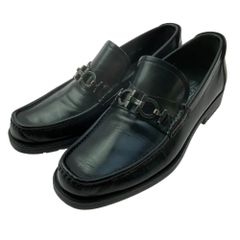 Salvatore Ferragamo サルヴァトーレフェラガモ 76627 ガンチーニ レザー ローファー ブラック系 8.5【中古】