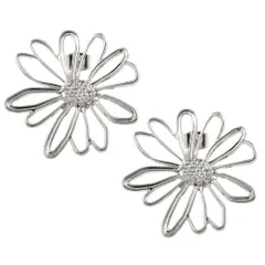 【シルバー × ピアス】[Cream dot. クリームドット公式] ピアス レディース 金属アレルギー ニッケルフリー 大ぶりスタッド フラワー 大きめ メタル ワイヤー 透かし