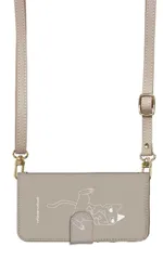 iPhone15Pro  ケース 手帳型 iPhone15 プロ スマホケース スマホショルダー レザー ストラップ 猫 シンプル ネコ イラスト 手書き かわいい  ピンク 調節可能 130cm  カラー01