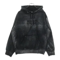 SUPREME (シュプリーム) 24SS ×MM6 Maison Margiela Foil Box Logo Hooded Sweatshirt エムエムシックスメゾンマルジェラ ボックスロゴ スウェット プルオーバーパーカー ブラック