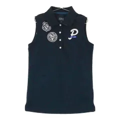 サイズ：00 PEARLY GATES パーリーゲイツ  ノースリーブポロシャツ ワッペン  ネイビー系 [240101378690]# ゴルフウェア レディース ストスト