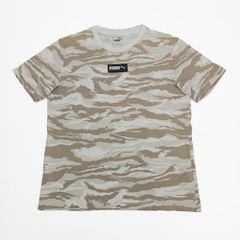 PUMA プーマ 半袖 Tシャツ ロゴワッペン 迷彩柄 ベージュ S