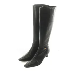 ローレンラルフローレン LAUREN RALPH LAUREN ロングブーツ ヒール スクエアトゥ サイドジップ レザー 黒 ブラック WT1633 ■GY19 /MQのサムネイル