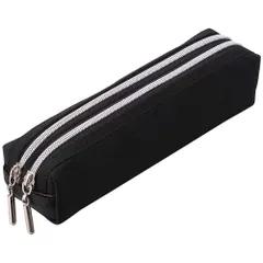 （まとめ買い）レイメイ藤井 ダブルファスナーカラーペンケース ブラック FY276B 【3個セット】