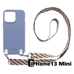 【新品未使用】iPhone13 Mini アイフォン13ミニ 平型 TPU カバー(くすみブルー/コーヒー)myones 斜め掛け スマホショルダー かわいい zmyones002-ps1-st28-iphone13min-bl-co