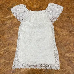 ZARA Girls soft collection レースワンピース サイズ9/10 ホワイト ザラ ガールズ  レース編み KIDS 子供服 女の子 ユーズド USED 古着