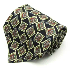 マリオヴァレンティノ ブランドネクタイ ワイドタイ ペイズリー柄 シルク イタリア製 メンズ ネイビー系 MARIO VALENTINO 【中古】