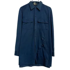 Dickies 長袖 ワークシャツ 16 XL 程 ブルー ディッキーズ ボタン ビッグサイズ ワークウェア 胸ポケット 古着卸 アメリカ仕入 a701-6046