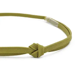 帯締め 三分紐 草木染 角朝組 黄緑 抹茶色 クラフト加工糸 平組 正絹 新品 未使用 並尺 色無地 小紋 おしゃれ着 カジュアル 可 No.10-6509