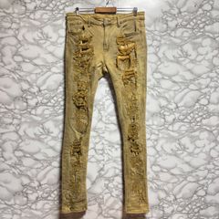 希少【mnml ミニマル  【商品名】デストロイ ダメージ加工 ストレッチ デニム パンツ/ダメージデニム