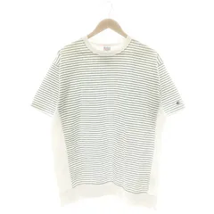チャンピオン CHAMPION RHC別注 Reverse Weave Striped T-Shirt Tシャツ カットソー ボーダー 半袖 L 白 緑 ホワイト グリーン /DF ■OS