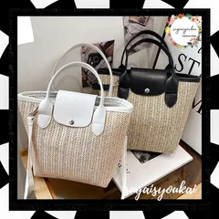 かごバッグ ショルダー ミニトートバッグ 	 バケツ型バッグ レディース 肩掛けバッグ ハンドバッグ 斜め掛け リゾート風 サマーカバン 夏鞄 小さめ カジュアル ミニストローバッグ 2WAY 麦わら鞄 籠バッグ 手提げ　84CHZH-003