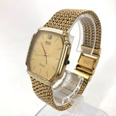 SEIKO セイコー Dolce ドルチェ 7731-5000 1Pダイヤ SS/QZ メンズ腕時計 ゴールド文字盤【OE-849】