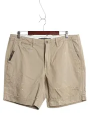 【お得なクーポン配布中!】 ポロ ラルフローレン コットン チノ ショートパンツ メンズ 36 / ヴィンテージ 加工 ショーツ ノータック アーミー タイプ 短パン チノパン