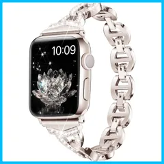【特価セール】ダイヤモンドラインストーン ステンレス バンド アップルウォッチ Watch ベルト Apple Apple Watch 互換性があります 8/7/6/5/4/3/2/1、SEに対応 アップルウォッチバンド（スターライト、38mm/40mm/41