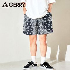 GERRY 水陸両用 ナイロン ショートパンツ メンズ 短い 速乾 バギーズショーツ クライミングショートパンツ ハーフパンツ アウトドア ショーツ ブラック 黒 M L LL XL バンダナ柄 078600