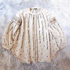 マーブルシュッド marble SUD【F】長袖トップス 刺繍 花柄 ベージュ(系) 綿 春秋 ゆったり