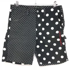 ラフアンドスウェル ハーフパンツ 黒×白 ドット コットン100％ Duckbills  メンズ M ゴルフウェア rough＆swell