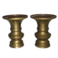 花立1対　京丸　無地　3.0寸　真鍮製　仏壇　仏具