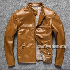 カウハイド 復刻50's シングルライダース レザージャケット ベジタブルタンニンなめし オイルレザー 牛革