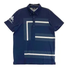 サイズ：L KAPPA GOLF カッパゴルフ  半袖ポロシャツ ボタンダウン  ネイビー系 [240101396400]# ゴルフウェア メンズ ストスト