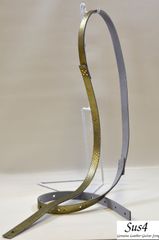 ハンドメイド  国内材料＆国内生産　２㎝幅&超ロング 本革ギターストラップ(Genuine Leather Guitar Strap)　　ゴールド ウロコ柄