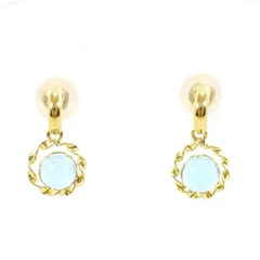 K18YG　ピアス　pierced earrings　ブルートパーズ　総重量約0.7g