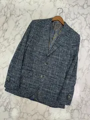 美品 ETRO エトロ テーラードジャケット チェック×ペイズリー　メンズ　コットン×シルク素材　ネイビー 46 PAWNSHOPRiZ  パウンショップリズのサムネイル
