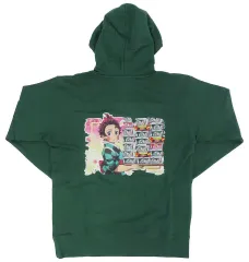 【中古】アウターウェア 竈門炭治郎 オリジナル描き下ろしパーカー グリーン フリーサイズ(表記：Lサイズ) 「鬼滅の刃×どん兵衛」 Twitterフォロー＆引用リツイート当選品