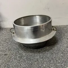 【昭和レトロ/アルミ/羽釜】古民具 調理器具 特大　ハガマ はがま キャンプ 釜 昭和レトロ/アルミ/羽釜】古民具 調理器具 特大 ハガマ はがま