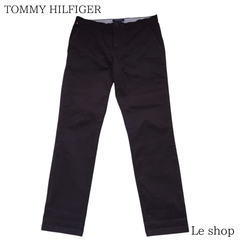 TOMMY HILFIGER トミーヒルフィガー コットン パンツ 32/33 ブラック メンズ 中古