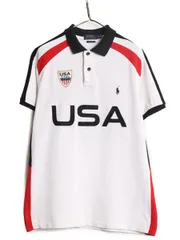 【お得なクーポン配布中!】 アメリカ代表 ポロ ラルフローレン 鹿の子 半袖 ポロシャツ メンズ L / 半袖シャツ ナンバリング USA ワッペン 星条旗 ボックス 限定モデル