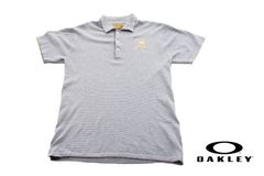 [Clearance Sale] Used Oakley Skull Embroidered Short-Sleeve Knit Striped Polo Shirt Men's Golf Wear XL