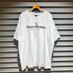 90's USA製 ハーレーダビッドソン HARLEY-DAVIDSON Tシャツ 半袖 シングルステッチ ロゴ 両面プリント サイズ：メンズ XXL ビッグサイズ ホワイト【PI】