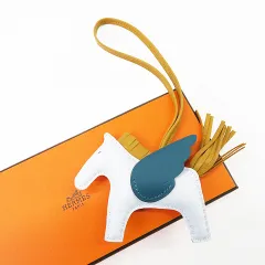 HERMES エルメス Z刻印 ロデオチャームPM  ブルー系  [240001664414]