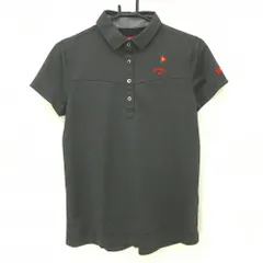 【超美品】キャロウェイ レッドレーベル 半袖ポロシャツ グレー 花刺しゅう レディース L ゴルフウェア Callaway