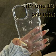 【SHOPS】iPhone13 pro max スマホケース リボン クリア シンプル 軽量 おしゃれ かわいい 透明 E048