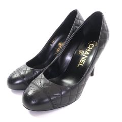 CHANEL パンプス ブラック キルティング36 ビンテージ - メルカリ
