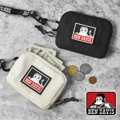 財布 BEN DAVIS ベンデイビス メンズ コンパクト レディース 紐付き ストラップ 首掛け ミニ財布 小さい フェス ネックウォレット ショルダーウォレット ポーチ 落下防止 薄い 高校生 中学生 小学生のサムネイル