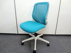 【2019年製】オカムラ　シルフィーチェア　ローバック　肘無　メッシュ　ブルーグリーン　在宅　テレワーク　オフィス　事務所　中古チェア　デスクチェア