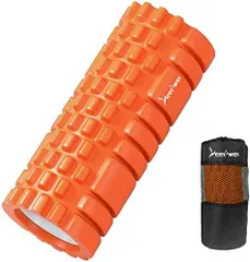 フォームローラー 【オレンジ】筋膜リリース グリッドフォームローラー ヨガポール トレーニング スポーツ フィットネス ストレッチ器具 収納バッグのサムネイル