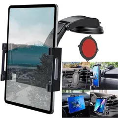 タブレットホルダー 車載 吸盤式 [2024新登場] スマホホルダー 車 ダッシュボード用 超強力粘着ゲル+真空吸盤 ipad 車載ホルダー 360度回転 安定性 転落防止 防振 自由調節 伸縮アーム 取り付け簡単 5.5～11インチ全機種対応 日本語説明 0のサムネイル