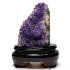 ウルグアイ産　アメジストクラスター【木製台座付き】　NO.13　☆天然石　クラスター　浄化