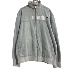 PUMA プリントスウェット トレーナー L ライトグレー プーマ スポーツ ジップアップ 古着卸 アメリカ仕入 a701-7230