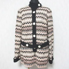 極美品 ミッソーニ Mサイズ 3Dクレイジーパターン ノーカラーニットジャケット 中古・古着通販】missoni (ミッソーニ) ニットカーディガン