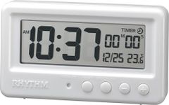 8RDA72SR03 白 アクアプルーフ 付き デジタル時計 タイマー 防水 リズム(RHYTHM)