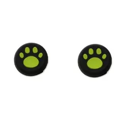Switch用 アナログジョイスティックカバー 2個セット 肉球 《グリーン》 保護 キャップ グリップ ジョイコン スイッチ [定形外郵便、送料無料]mer004